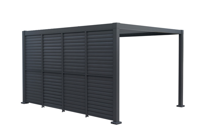 Sidepanel med justerbare lameller til pergola 4 meter - Outfit